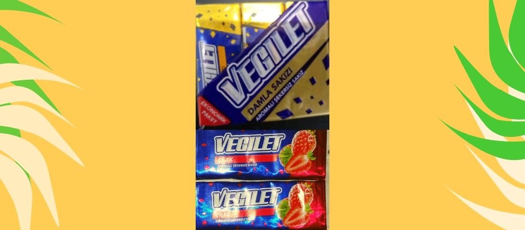 Vegilet Damla Sakızı ve Çilek Aromalı Sakız