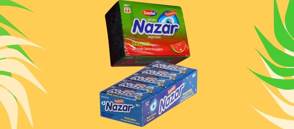 Nazar Damla Sakızı Aromalı ve Nazar Karpuz Aromalı Sakız