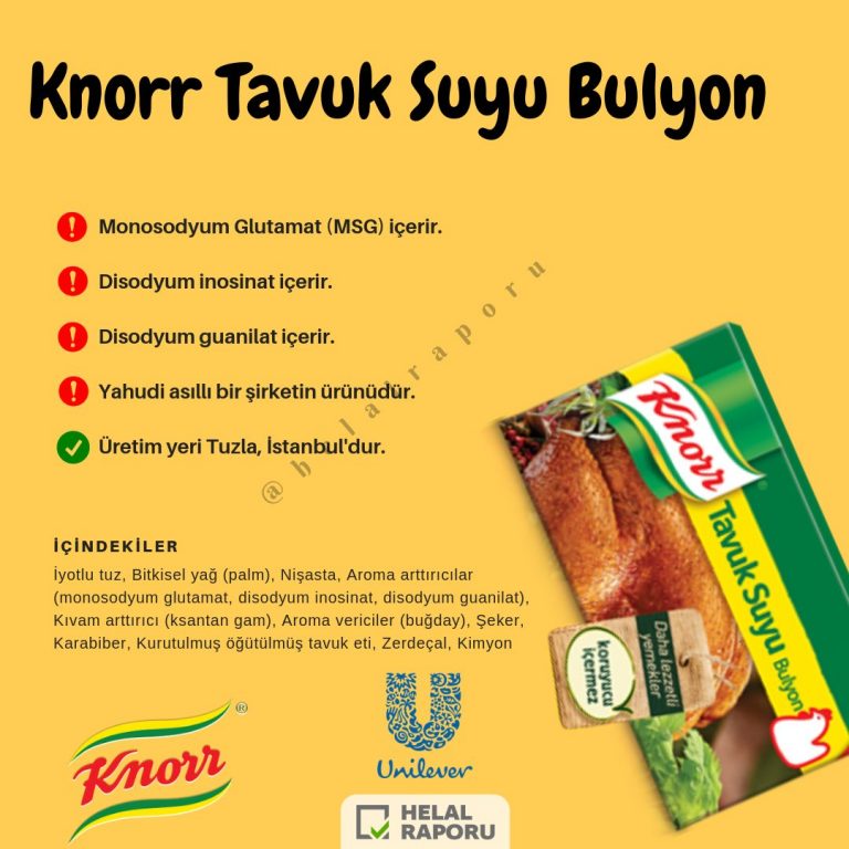 Knorr Et Suyu ve Tavuk Suyu Bulyon HelalRaporu