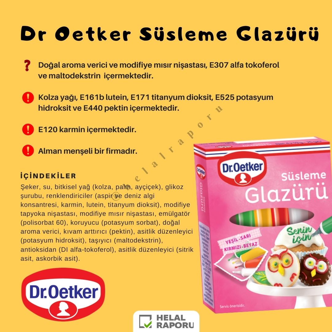 Dr Oetker Pasta Süsleri Süsleme Glazürü HelalRaporu